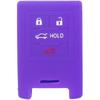 SEGADEN Silicone Cover Protector Case Holder Skin Jacket Compatible with CADILLAC CHEVROLET 4 Button Smart Remote Key Fob CV4773 Deep Purple