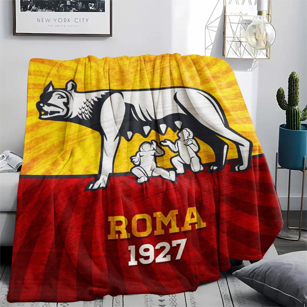 1pc A.S Roma Print Flannel Blanket, High Quality Comfortable for All Seasons, Home Decor, Warmth and Comfort, Perfect for Christmas Gifts01