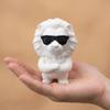 3D Printed Lion Figurine Funny Cool Lion Statue with Sunglasses Collectible Desktop Ornament for Home Office Executive Desk Decor