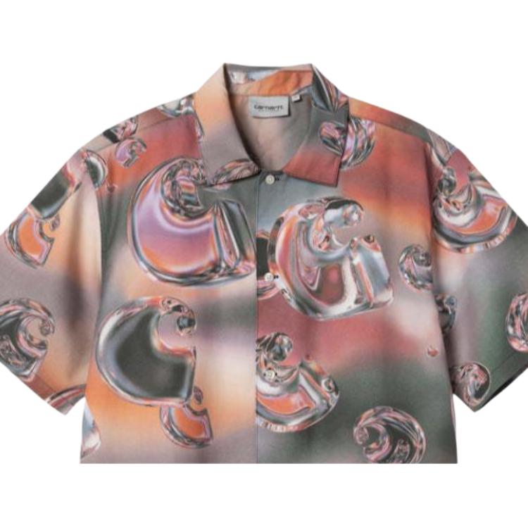 Carhartt WIP FW25 Short Sleeve Solar Chrome Shirt All Over Print Comfortable Minimalist Unisex shirts I035155-32L-XX