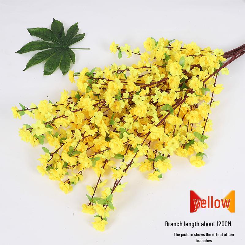 Artificial Cherry and Peach Blossom Branches for Indoor/Outdoor Decoration, Wedding Decor, Pear Flowers, Faux Silk Ceiling Rattan