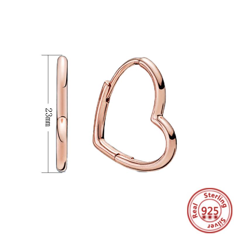 New Sterling Silver S925 Earring Heart Conch Zircon Earrings Fit Original 3mm Bracelets Women DIY Fashion Jewelry Wholesale