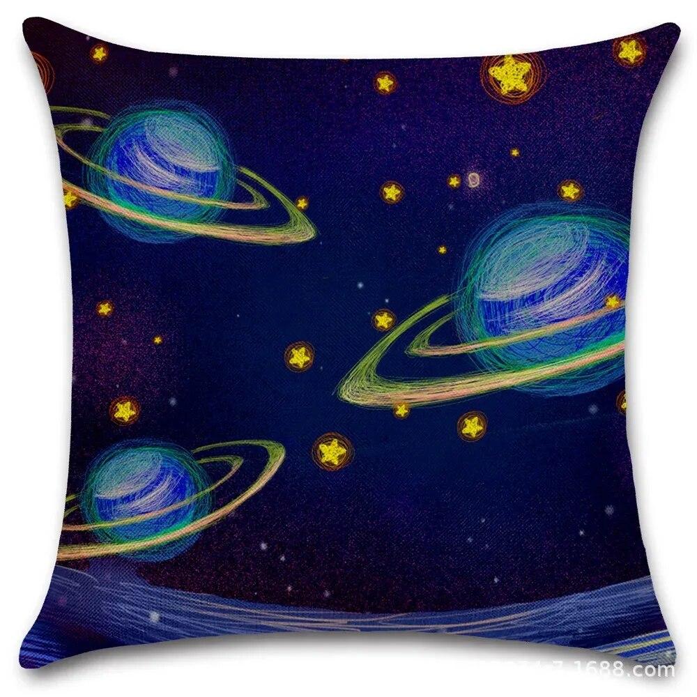 Car Living Room Sofa Cushion Cover Luxury Home Decoration Pillow Cover Sky Galaxy Print Pattern Cushion Cover