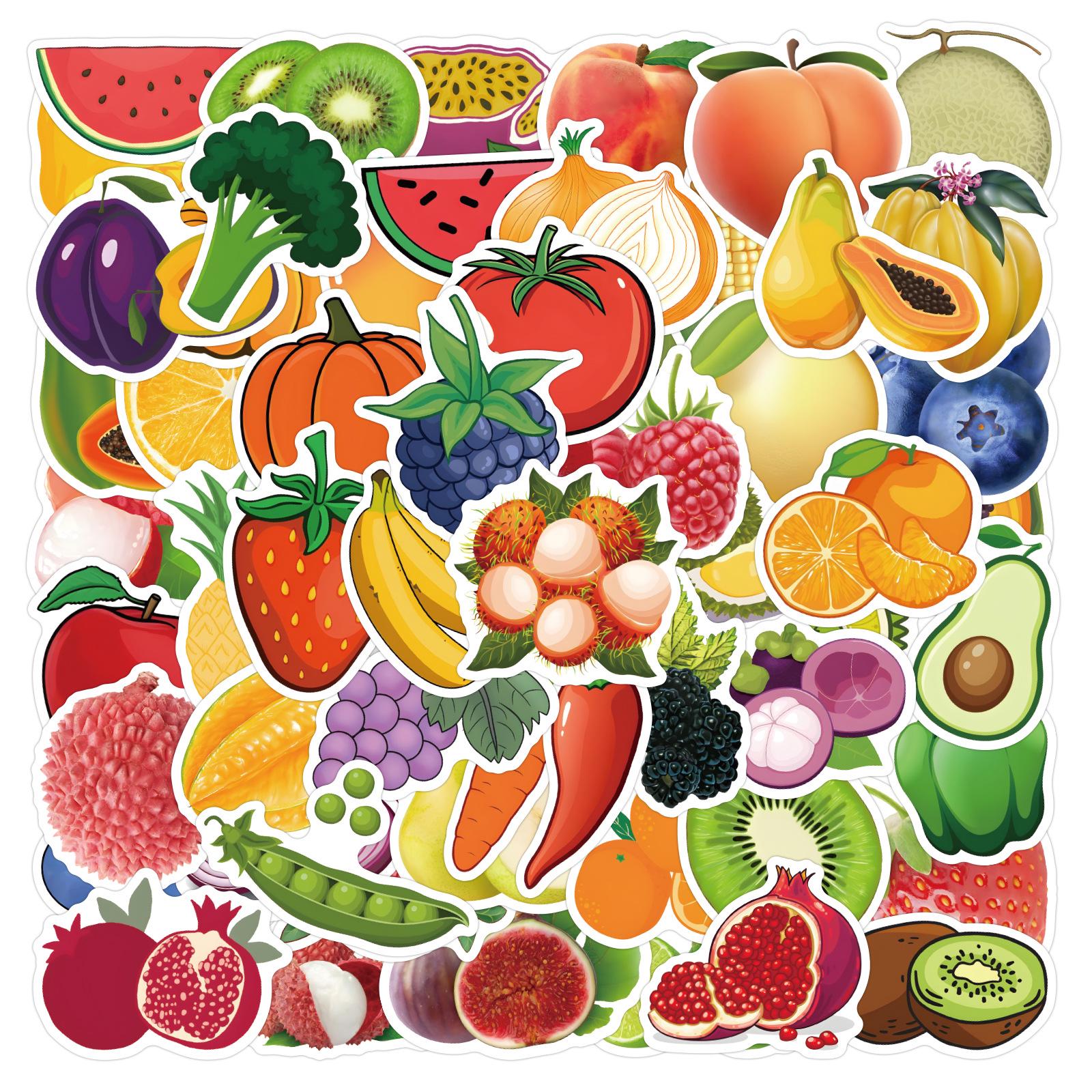 

120 Cartoon Fruit Summer Graffiti Stickers - Waterproof DIY Decals for Phones, Suitcases, and Journals