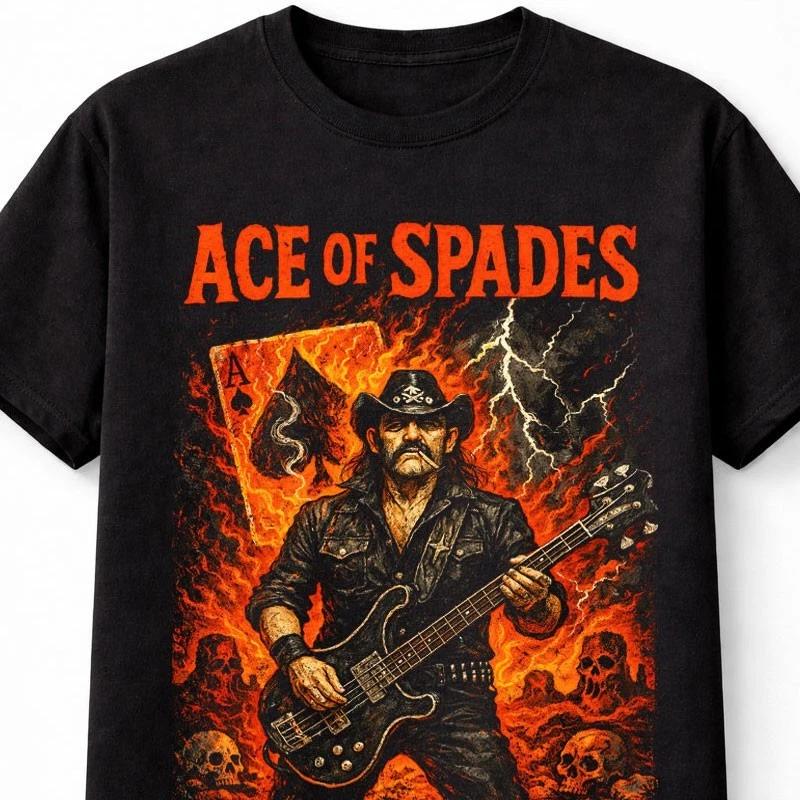 Motorhead Rock Band Graphic TShirt Music Metal Lemmy Ace of Spade Adults Kids S