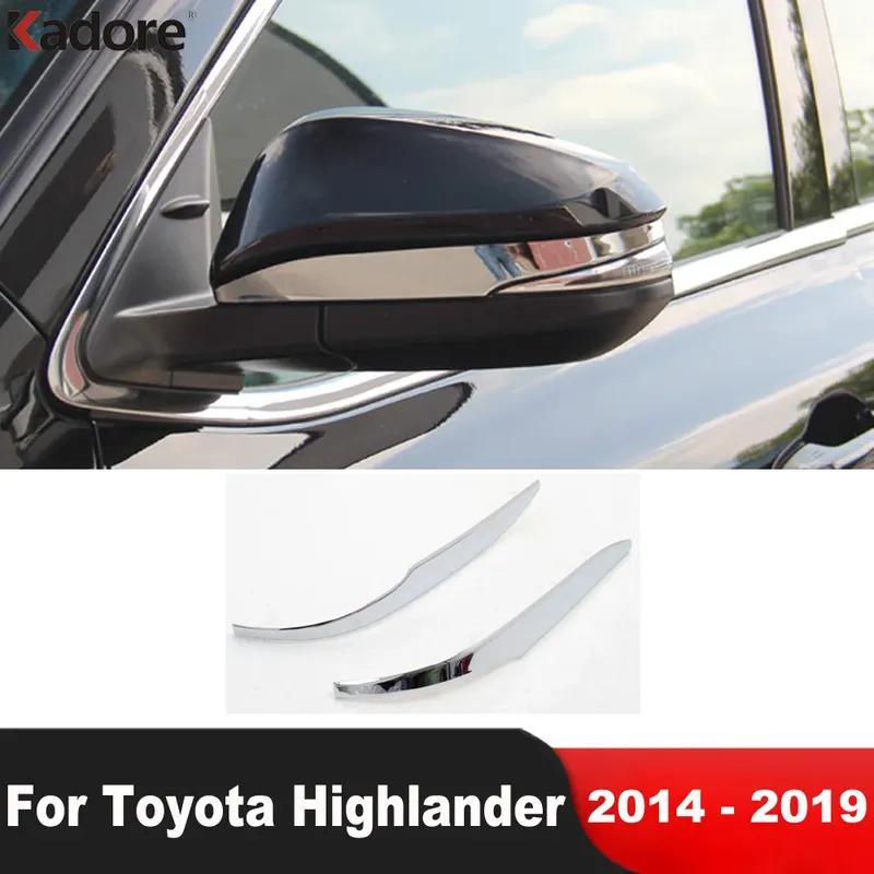 For Toyota Highlander 2014 2015 2016 2017 2018  Chrome Car Side Door Rearview Mirror Cover Trim Molding Strip Accessories