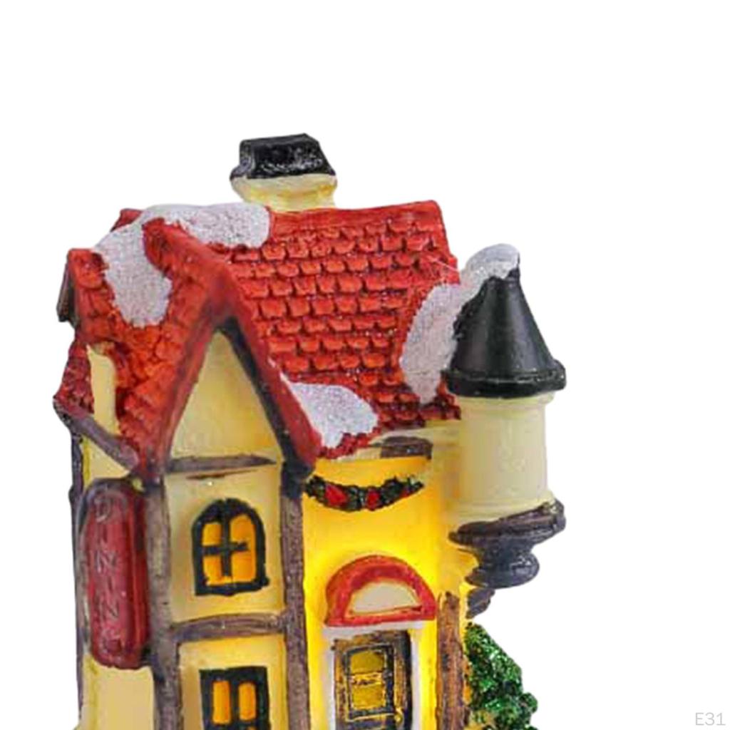 Świąteczny śnieżny wiejski dom świecący ozdoba na imprezę DIY Rok sypialni