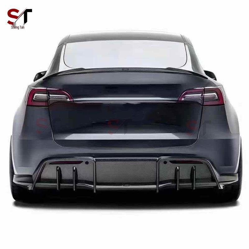 AD Style Carbon Fiber Rear Diffuser Lip for Tesla Model Y