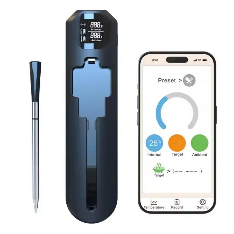 

Wifi Пищевой Термометр Керамический Зонд Кухонный Духовой Мясной Термометр IP67 Водонепроницаемый Цифровой Дисплей Беспроводной Bluetooth Барбекю