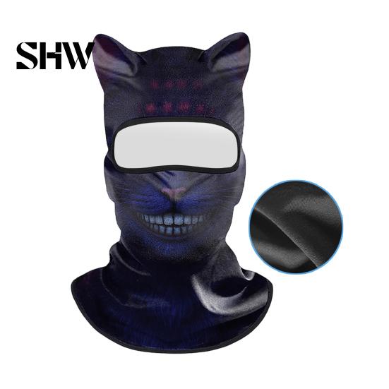 Cycling Face Mask 3D Animal with Ears, Breathable Ice Silk Balaclava for Moisture Wicking Spring Summer, Quick Drying UV Protection Full Cover
