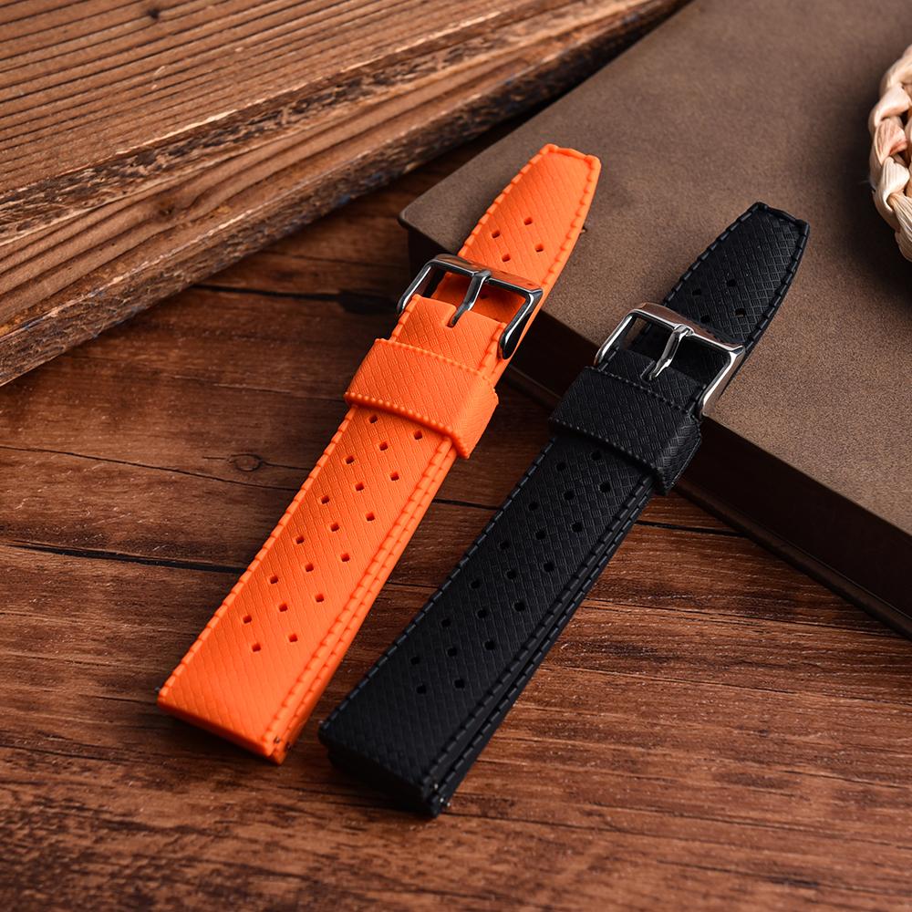 STAPELP Tropical Silicone Watch Band Quick Release Watch Strap 20mm22mm Rubber Tropical Smart Watch Strap For Oris Seiko Citizen