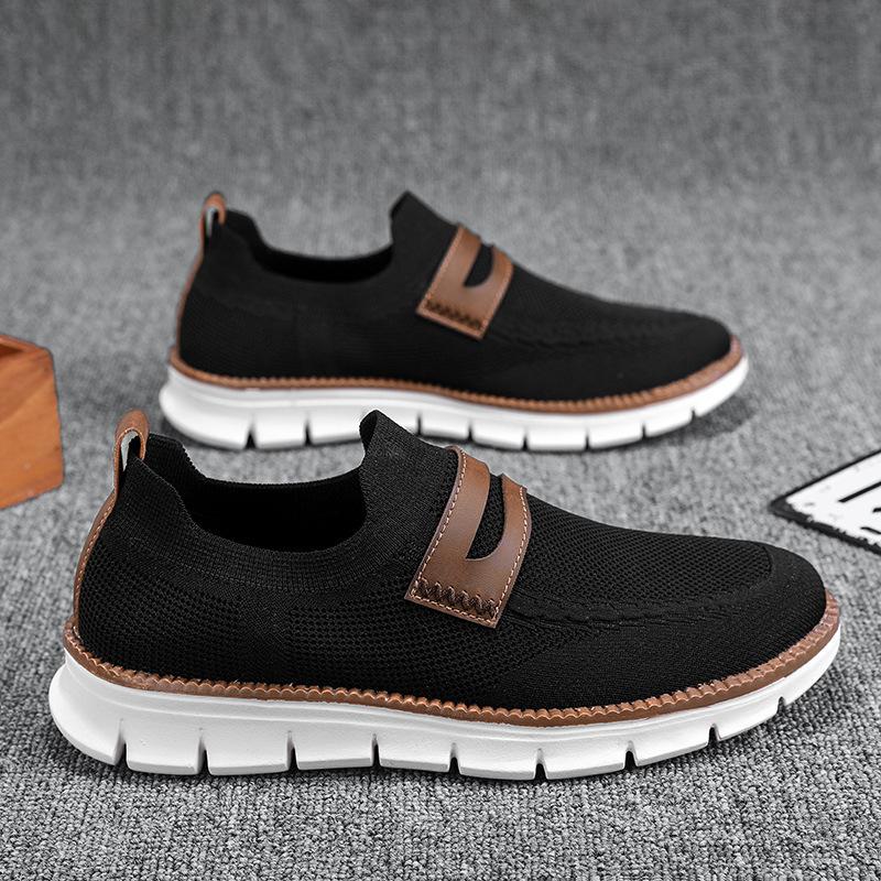 Versatile Fly-woven Shoes Fashion Casual Shoes Summer New One-pedal Lazy Men's Shoes Comfortable Large Size Loafers