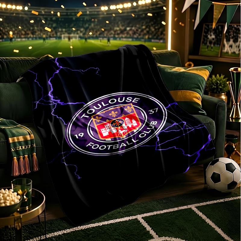 Toul-ouse Football Blanket Lightweight Ideal Bedding Blanket Perfect for Travel, Camping, Living Rooms, Offices, Sofas, Fan Christmas gift
