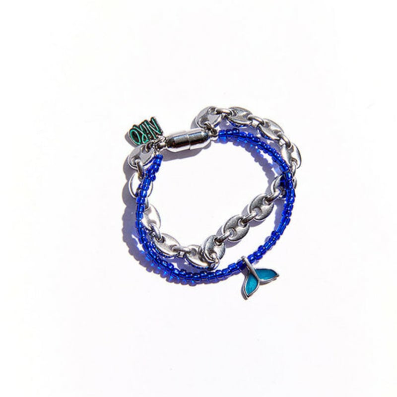niroserendipity EiGHT CHAiN & DOLPHiNE BLUE BEADS BRACELET #77
