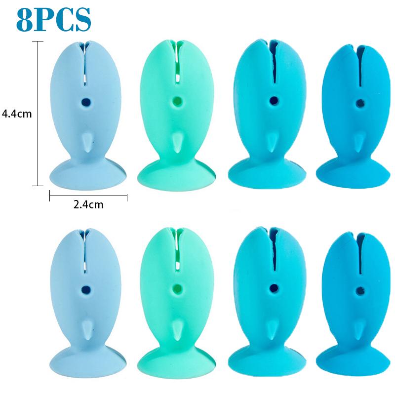4/8PCS Fish Shape Toothbrush Holder Silicone Standing Toothbrush Storage Rack Portable Travel Toothbrush Head Protector Cover