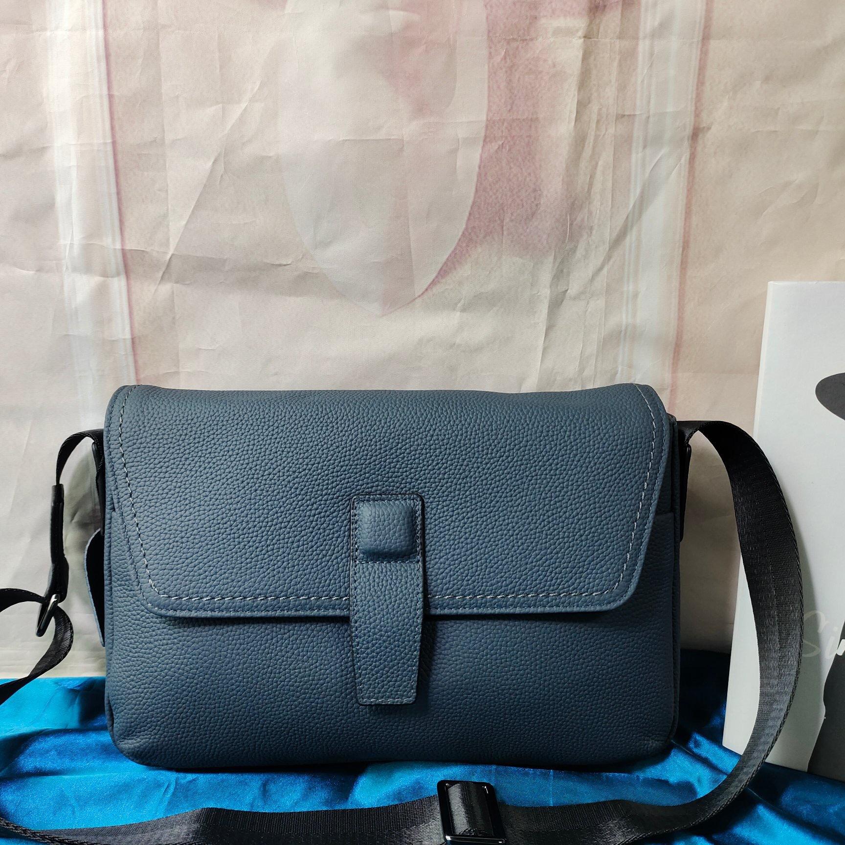 

Сумка через плечо для мужчин из натуральной кожи в стиле ретро, высококачественная сумка через плечо для мужчин на одно плечо синий