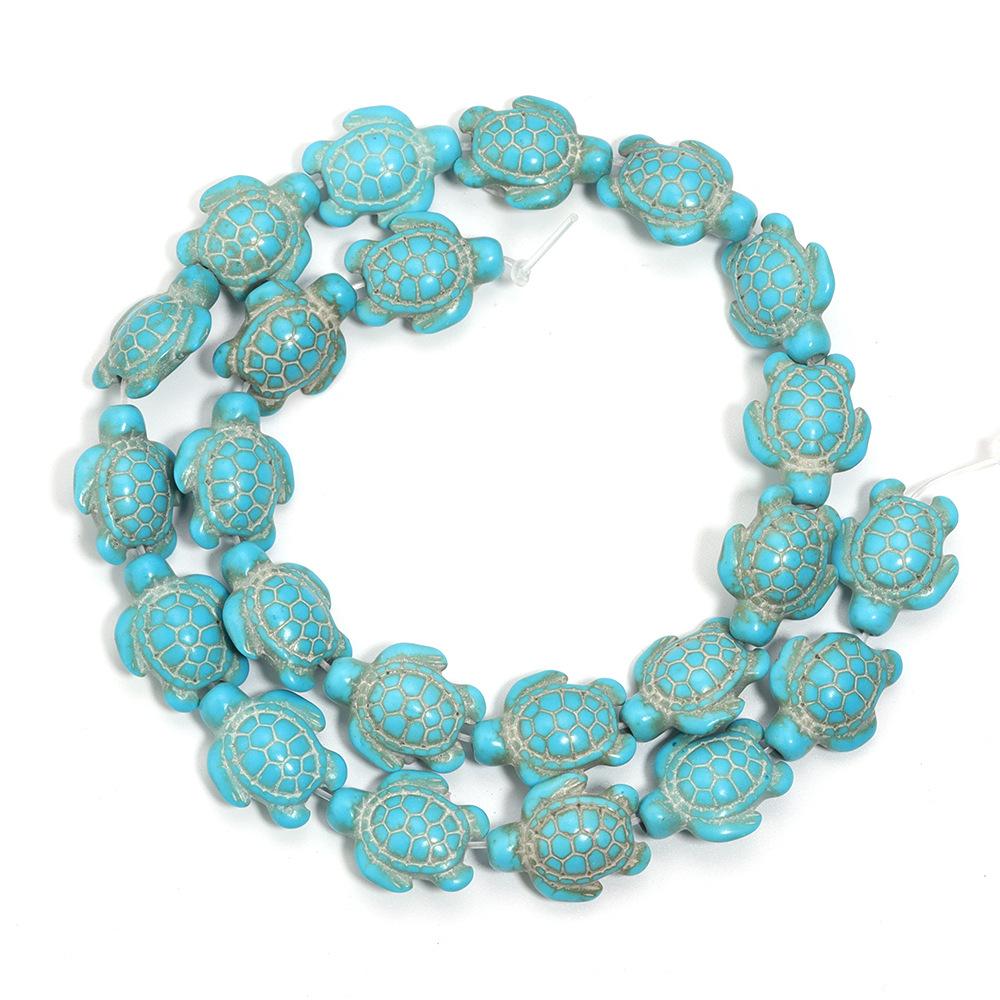 DW26 14x18mm Schildkrötenform Cartoon-Tierperlen Exquisite Steinperlen Schmuckherstellung DIY Armband Handgemachte Trend-Accessoires