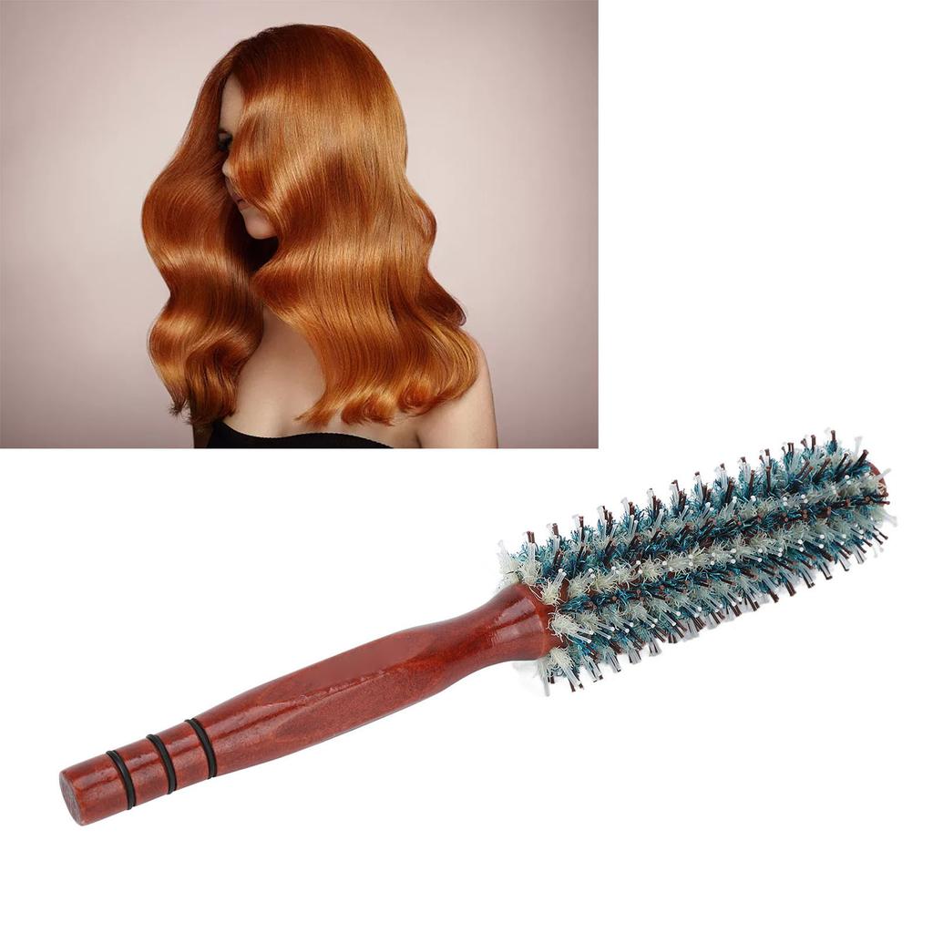 Runde Styling Haarbürste Antistatisch Hochtemperaturbeständig Weiche Wildschweinborsten Rundbürste für Salon Zuhause 18s Groß