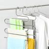 5pcs Stainless Steel Pants Rack Five-Layer Multi-Functional Multi-Layer Hanger Anti Slip S-shaped Design Storage Rack