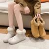 Soft Leather Version~ Plush Birkenstock Boots Women's Round Head Retro Fluffy Short Boots Flat Cotton Shoes Warm Plush Snow Boots