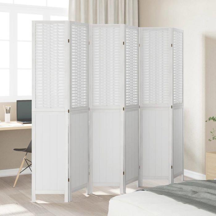 VidaXL Room Divider 6 Panels, Room Separator, Privacy Screen, Living Room Bedroom Screen, White Wood 358731