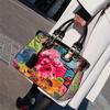 Qian Dian Women's Genuine Leather Printed Tote Handbag