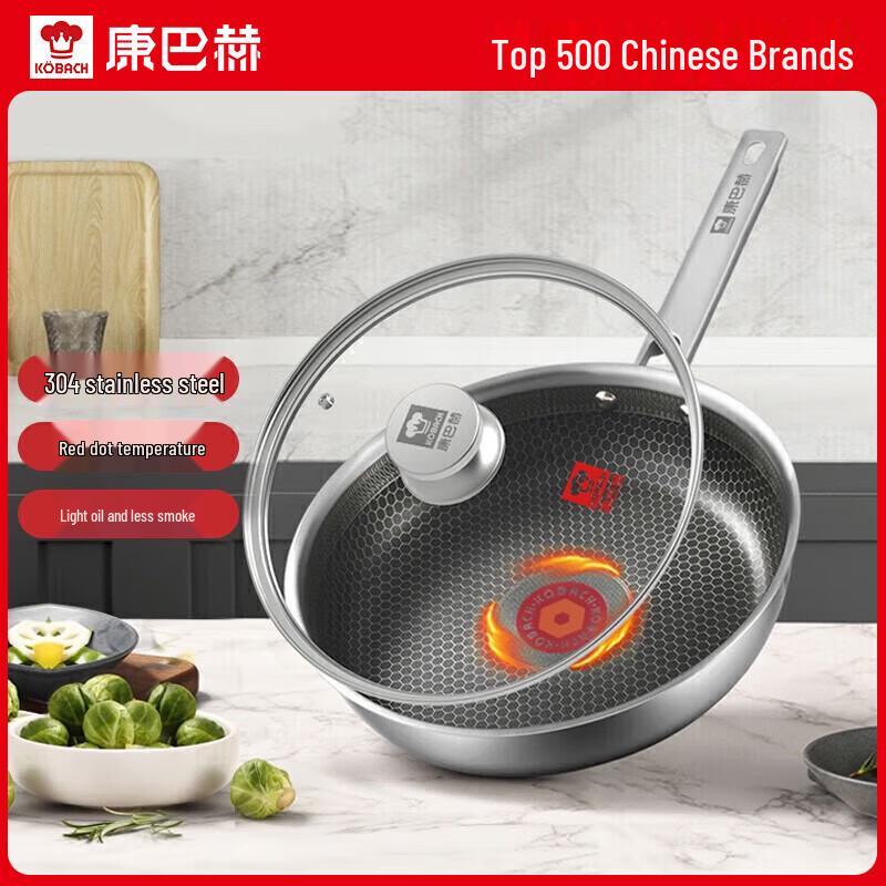 KOBACH Red Dot Temperature Sensor Honeycomb Frying Pan Set