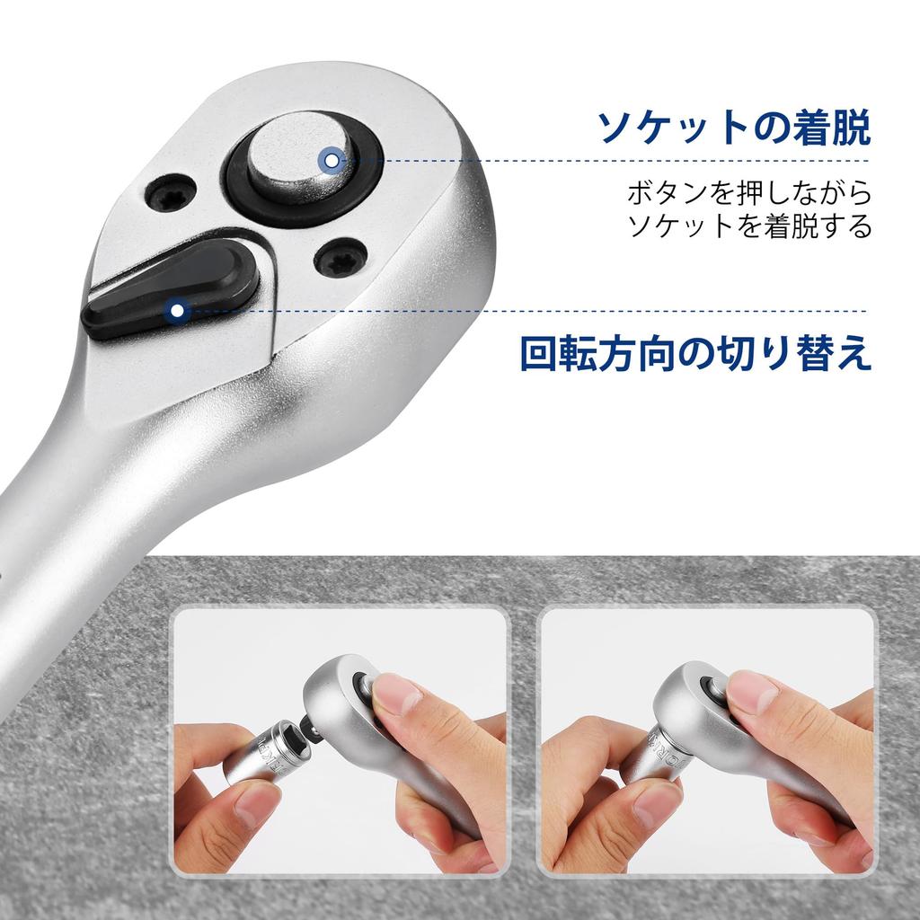 WORKPRO Zásuvkový klíč Pohon Ráčna Šestihranná ráčna Směr otáčení Rychloupínací nástrčný nástrčný bit Zásuvka H3 H4 H5 H6 H8 Auto držák zásuvek součástí sady,