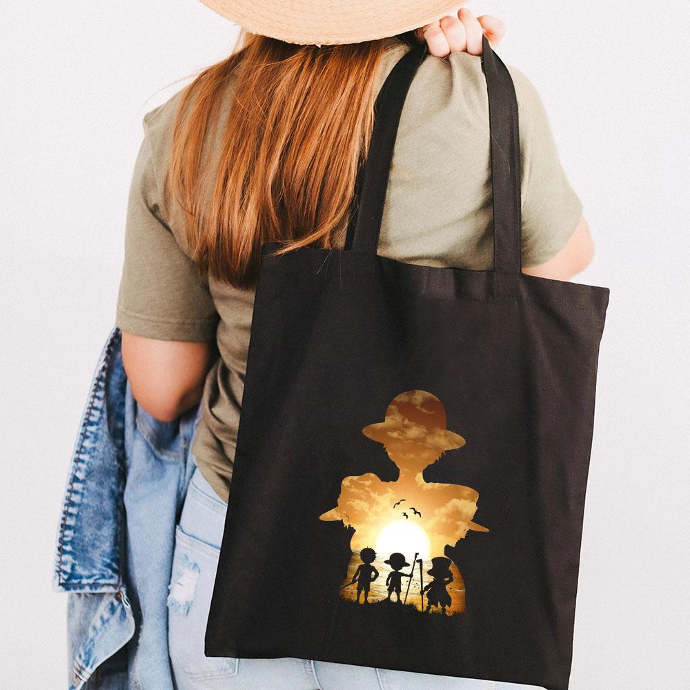 Japan Cartoon Comics One Piece Print Canvas Bag Student Shoulder Bag Tote Bag 0028