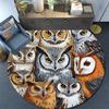 Owl Collage Round Area Rug,Carpet Rug for Living Room Bedroom Sofa Playroom Decor,Non-slip Floor Mat
