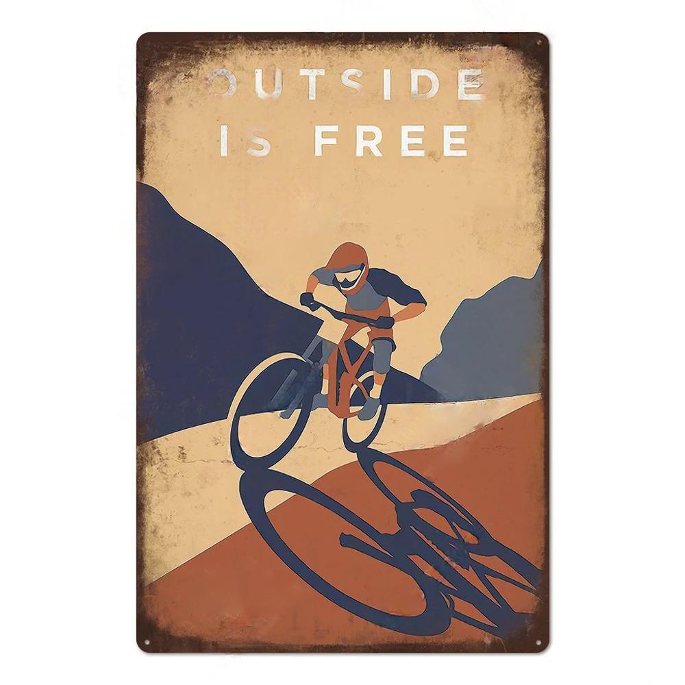 Vintage Bicycle Race Posters Decor Metal Tin Signs Plaque Retro Metal Poster Wall Decorative for Garage Man Cave