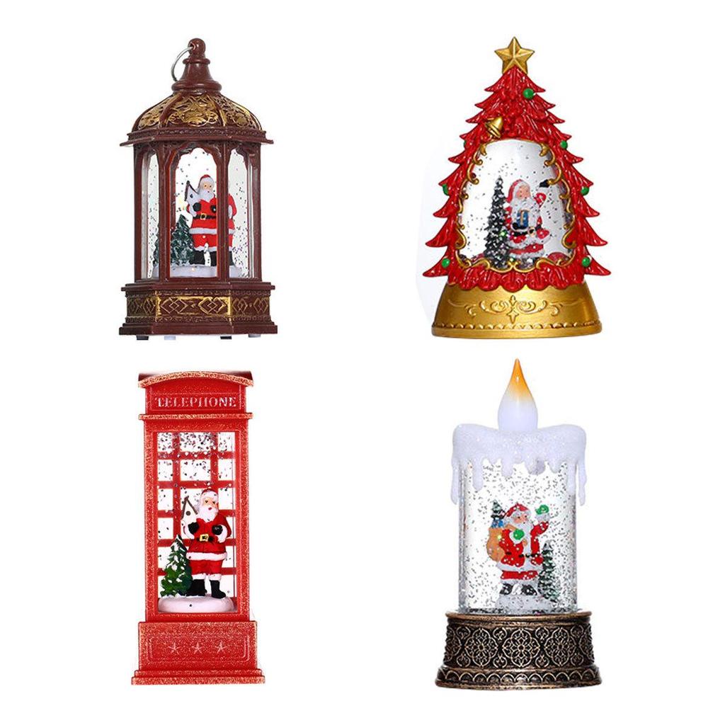 Leuchtendes Weihnachts-Telefonzellen-Ornament mit Öllampen-Szene zur Innendekoration