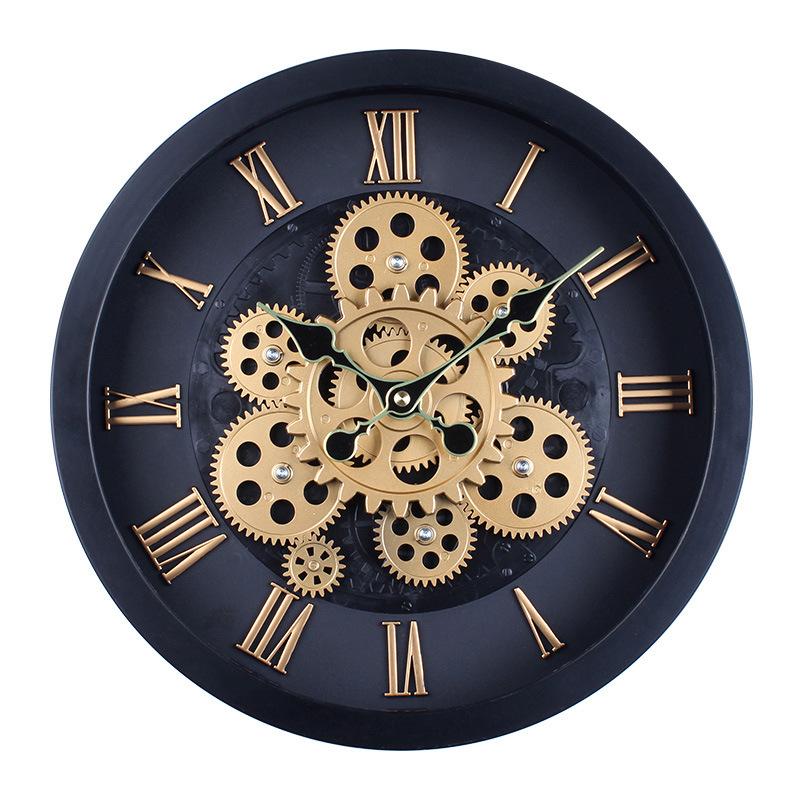 Gear Clock in Antique Style Living Room Wall Decoration Study Retro Nostalgic High-end Creative Three-dimensional Round Wall Clock