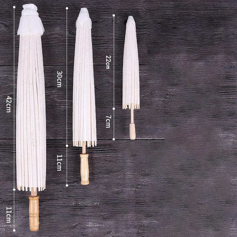 60CM 1/3/5/10 Stück Weißer Papier-Sonnenschirm für Hochzeitsfeier Gastgeschenk DIY Bambusschirme für Braut Sommer Strand Foto-Requisiten