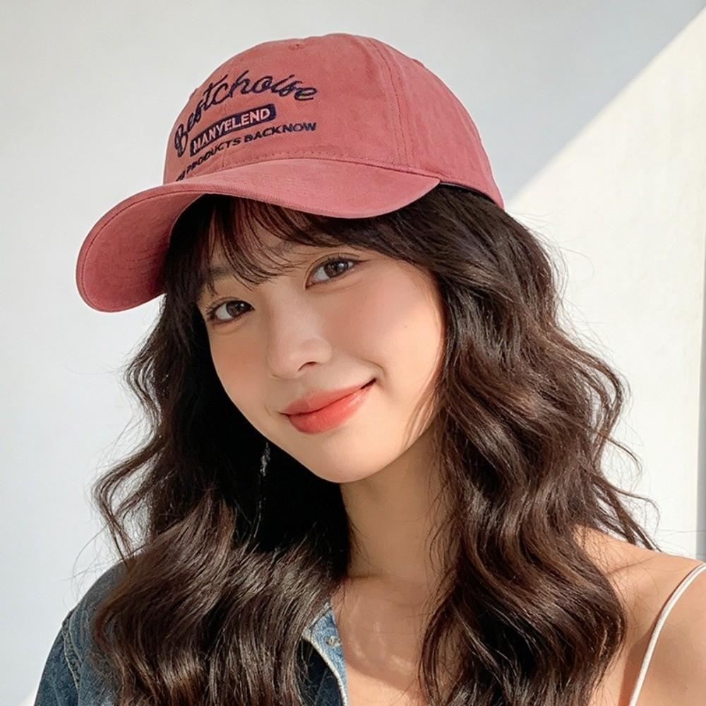 Cotton Embroidery Letter Baseball Cap Embroidered Peaked Cap Simple Sun Hat Men