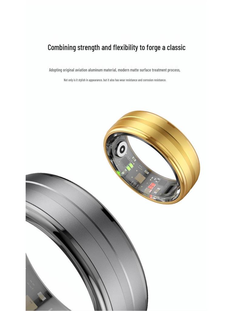 QRING R06 Smart Ring: Sleep, Stress, and Blood Oxygen Monitor with Sport Charging Case.