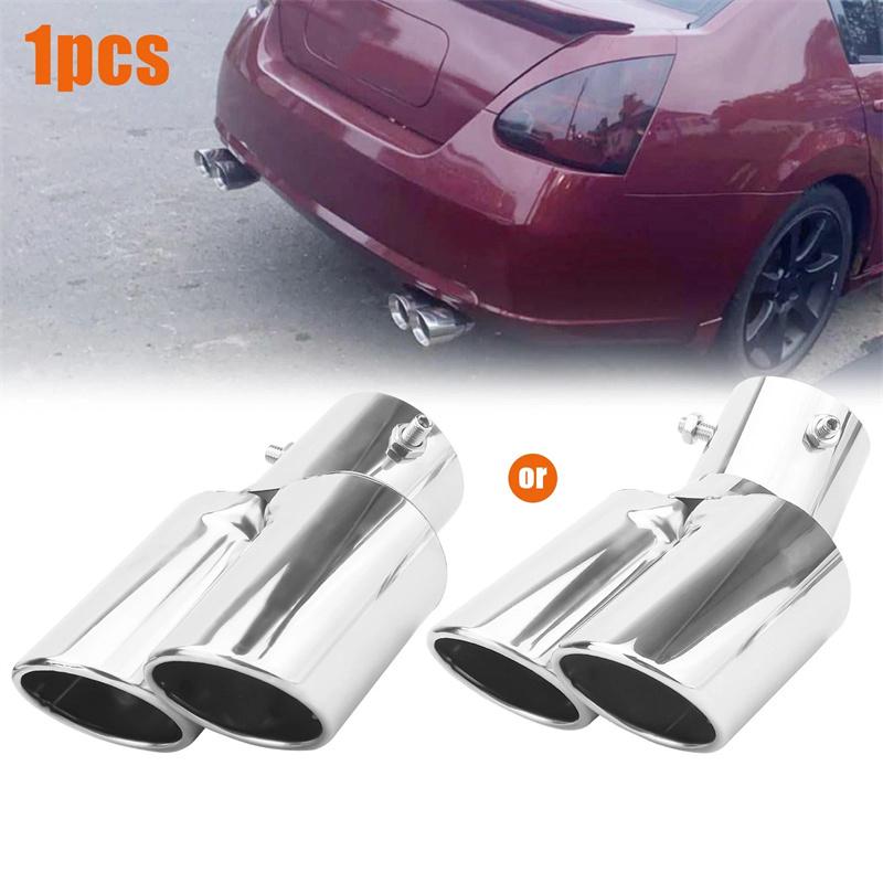 Car Universal One To Two Tail Throat Double Pipe Tail Pipe Stainless Steel Exhaust Pipe Modification Supplies