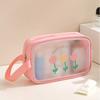 Cute PVC Cartoon Cosmetic Bag Large Capacity Swimming Beach Bag Toiletry Storage Bag Translucent Waterproof Travel Makeup Bag