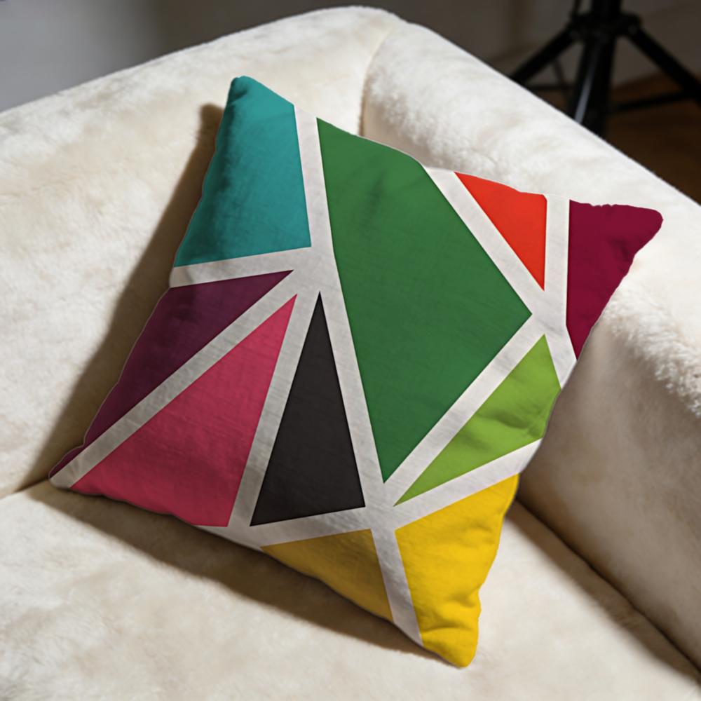 Triangle Cushion Cover Soft Decorative Pillow Case Suitable for Bedroom Sofa Car Travel Use