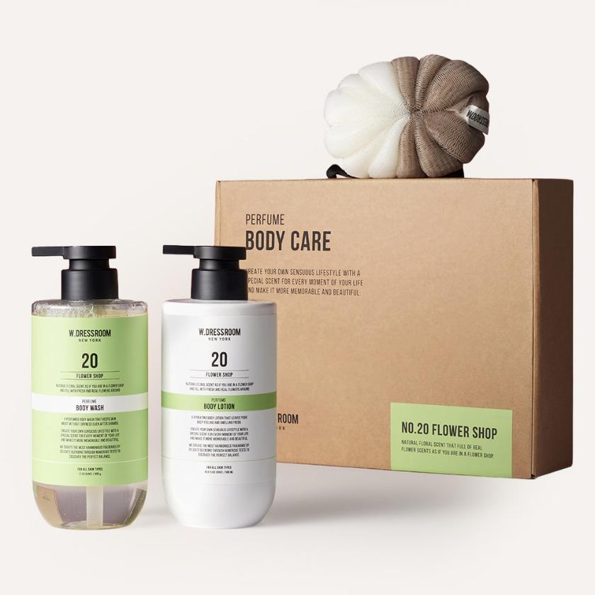W.Dressroom Jojoba Oil Perfume Body Care No.20 Flower Shop 2-Piece Set & Shower Ball Set