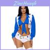 Trendy Adult Halloween Stage Costume Women's Cheerleader Outfit With Star Design