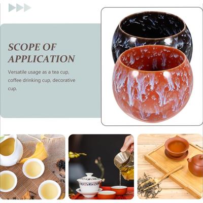 Ceramic Tea Cup Traditional Chinese Design Portable Daily Use Teacup for Tea Ceremony and Present for Friends and Family