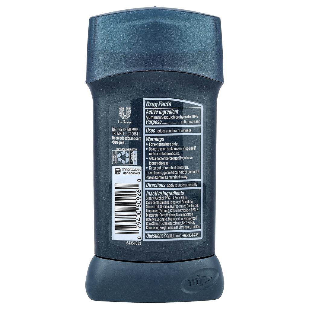 Degree Advanced, 72H Body Heat Activated™, Antiperspirant Deodorant, Ice Eucalyptus, 2.7 Oz (76 G)