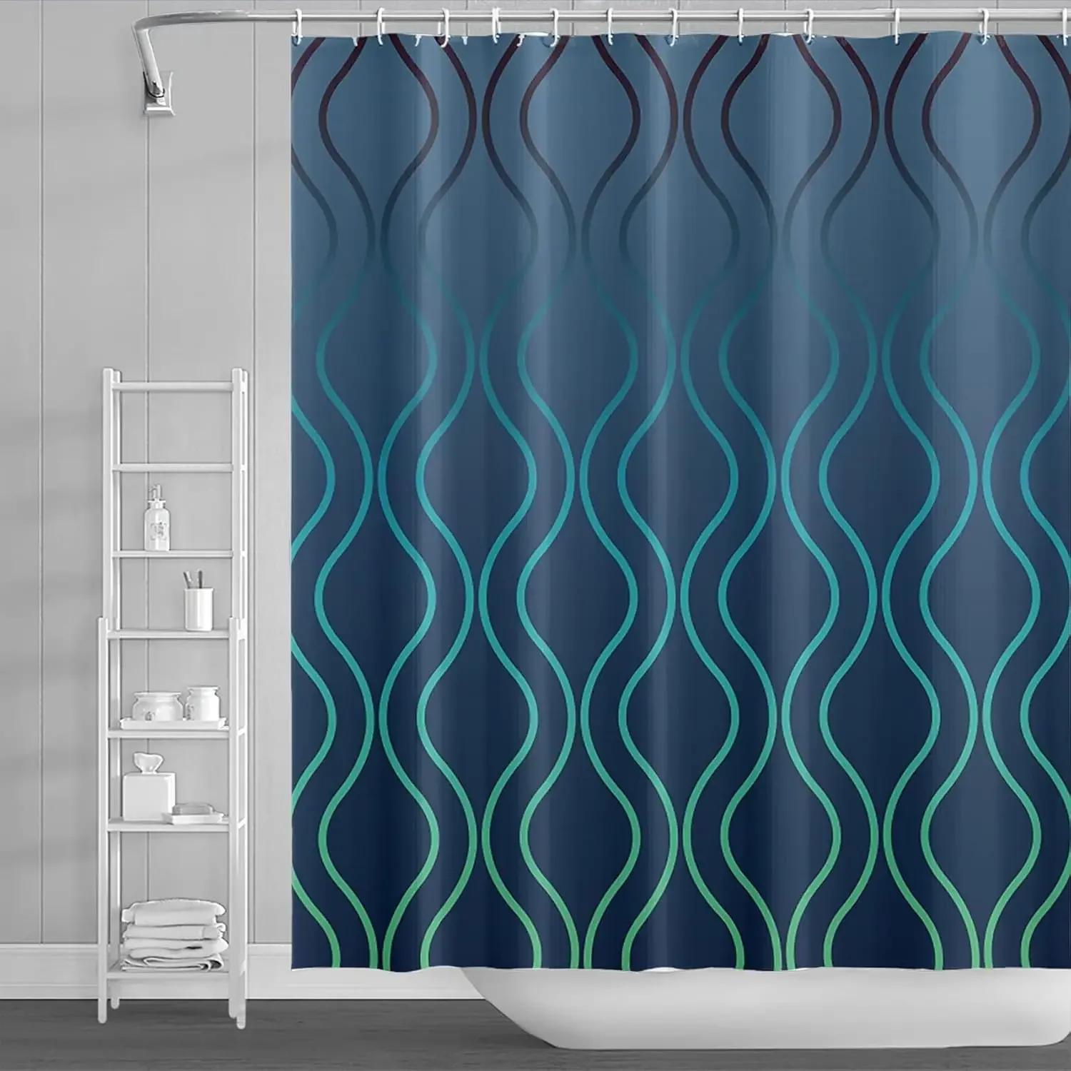 

Blue Shower Curtain, Marble Shower Curtain For Bathroom Stall Rv Watercolor Abstract Waterproof Fabric Shower Curtain Set W60H190(CM)-1 Pcs