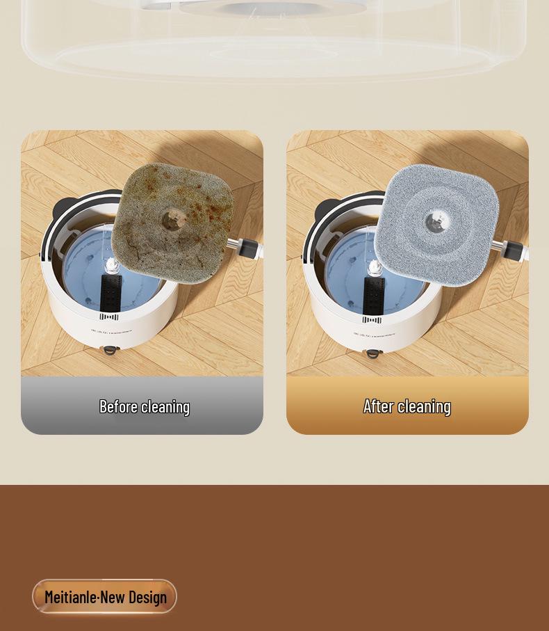 Meitianle Rotating Mop: Clean & Dirty Separation, Lazy Household Cleaning Tool, Durable Pole, Trending Item.