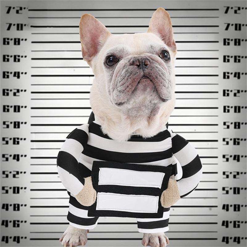 Pet Prisoner Costume Entertaining Festival Outfit Party Wear for Small To Large Cats Dog Masquerade Birthday Celebration