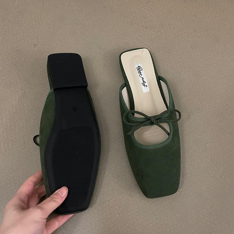 Fashion Bailamos 2025 Summer Women Flat Slippers Fashion Round Toe Slip On Mules Shoes Soft Flat Heel Outdoor Casual Dress Sandal Shoes