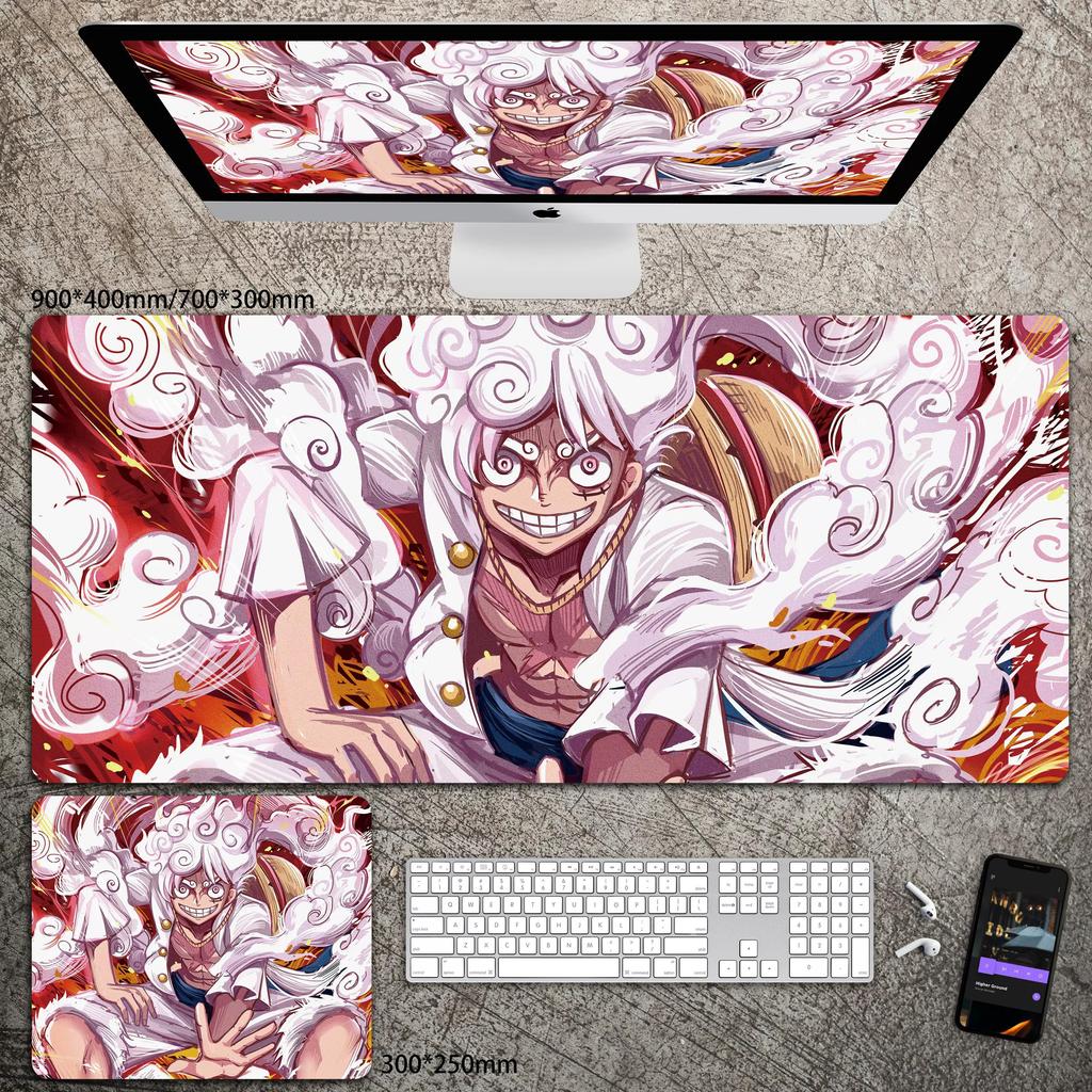 High Definition ONE PIECE Leather Mouse Pad Oversized Boys Animation E-sports Game Keyboard Pad Luffy Computer Desk Pad Non-slip Waterproof Mouse Pad