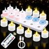 Rechargeable LED Tea Light Candles with Remote, Magnetic Tealight Candle With Charging Base  for Bar, Weddings, and Home Decor