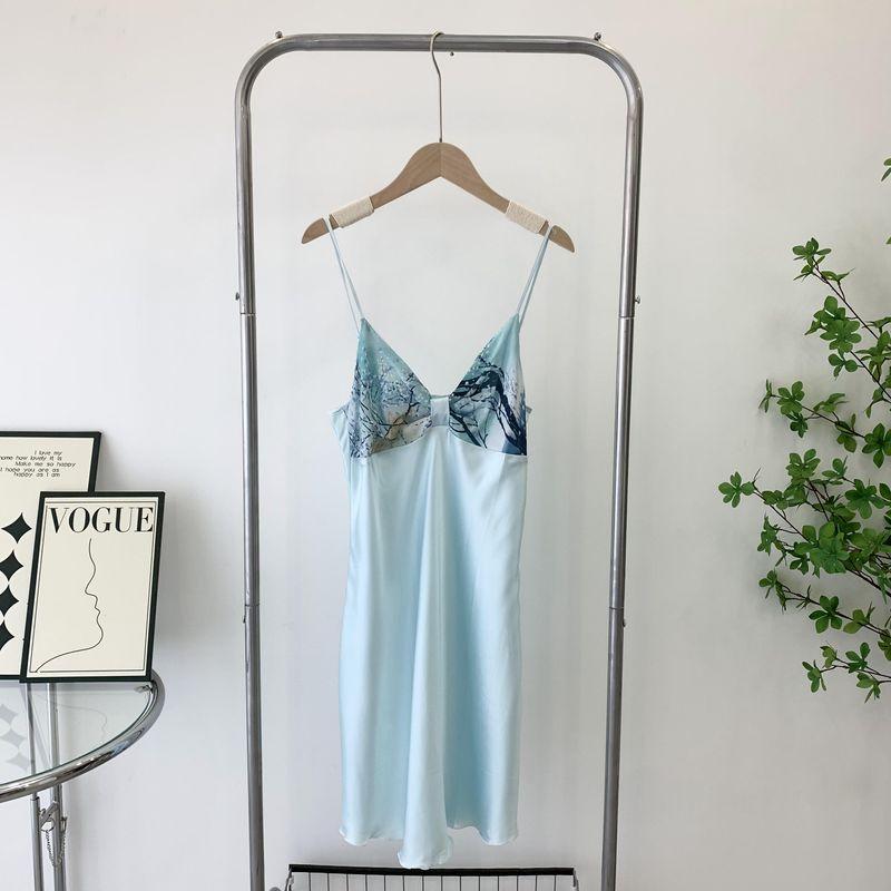 Japanese Style Kimono Pajamas Women's Summer Thin Ice Silk Short Sleeve Bathrobe Sexy Two-Piece Sling Homewear Can Be Outwear